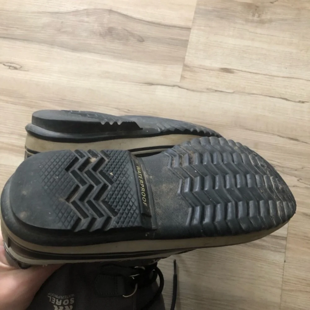 Sorel Black and Gray Boots with Shearling Trim - Picture 10 of 11